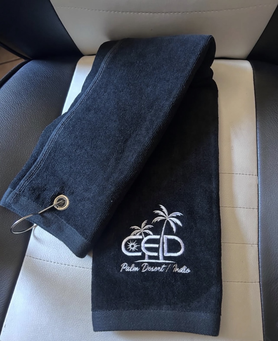 Embroidered golf towel for CED Palm Desert / Indio
